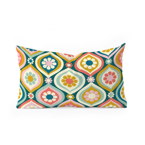 Jenean Morrison Ogee Floral Multicolor Oblong Throw Pillow