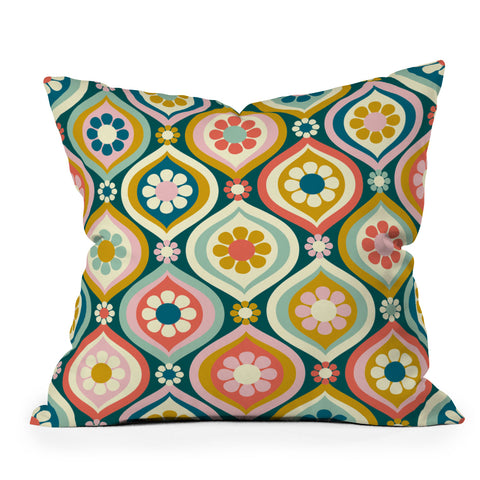 Jenean Morrison Ogee Floral Multicolor Throw Pillow
