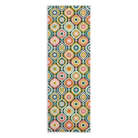 Jenean Morrison Ogee Floral Multicolor Yoga Towel