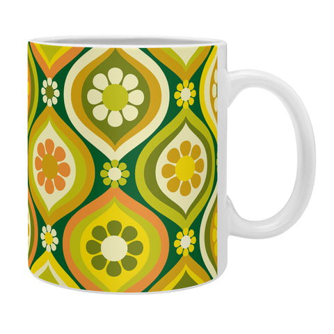 Jenean Morrison Ogee Floral Orange and Green Coffee Mug