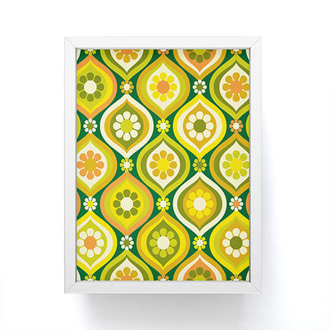 Jenean Morrison Ogee Floral Orange and Green Framed Mini Art Print