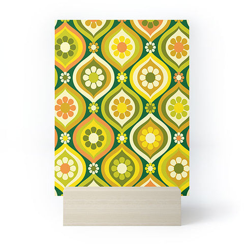 Jenean Morrison Ogee Floral Orange and Green Mini Art Print