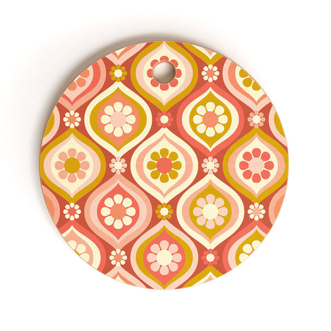Jenean Morrison Ogee Floral Pink Cutting Board Round