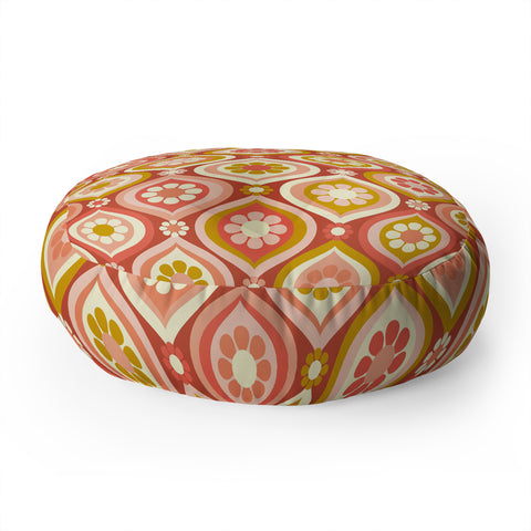 Jenean Morrison Ogee Floral Pink Floor Pillow Round