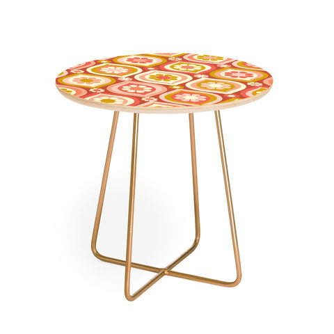 Jenean Morrison Ogee Floral Pink Round Side Table