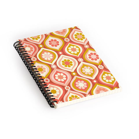 Jenean Morrison Ogee Floral Pink Spiral Notebook