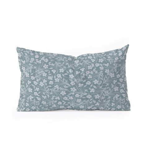 Jenean Morrison Pale Flower Blue Oblong Throw Pillow