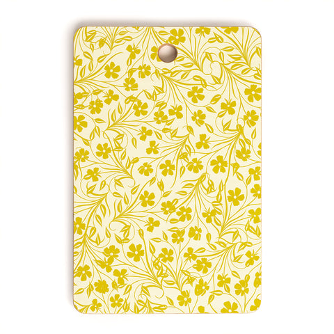 Jenean Morrison Pale Flower Yellow Cutting Board Rectangle