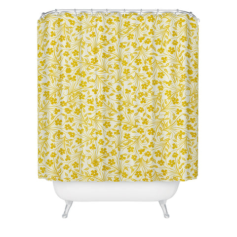 Jenean Morrison Pale Flower Yellow Shower Curtain