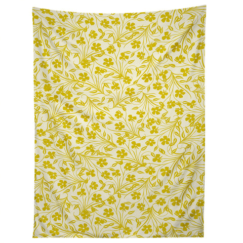 Jenean Morrison Pale Flower Yellow Tapestry