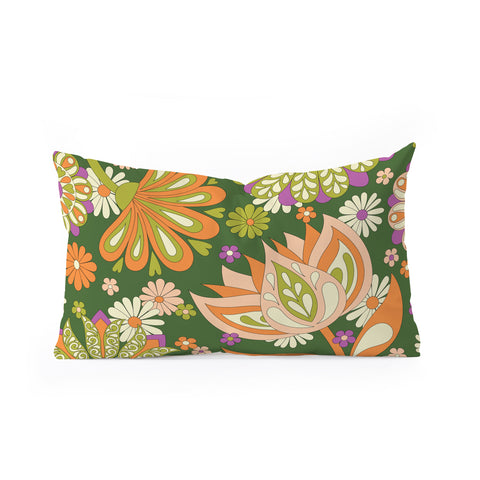 Jenean Morrison Perennial Garden Green Oblong Throw Pillow
