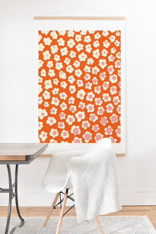 Jenean Morrison Sunny Side Floral in Orange Art Print And Hanger