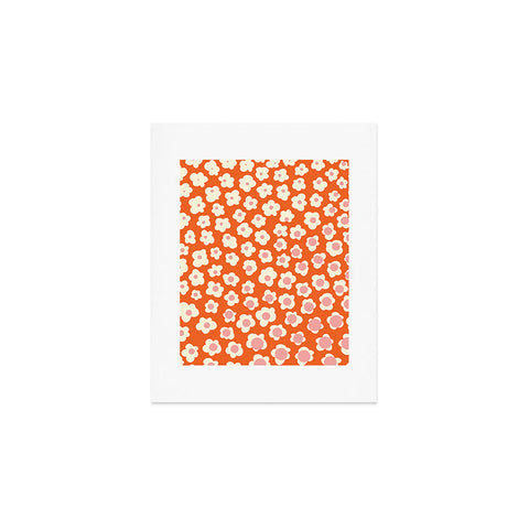 Jenean Morrison Sunny Side Floral in Orange Art Print
