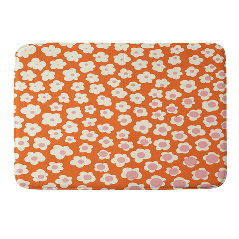 Jenean Morrison Sunny Side Floral in Orange Memory Foam Bath Mat