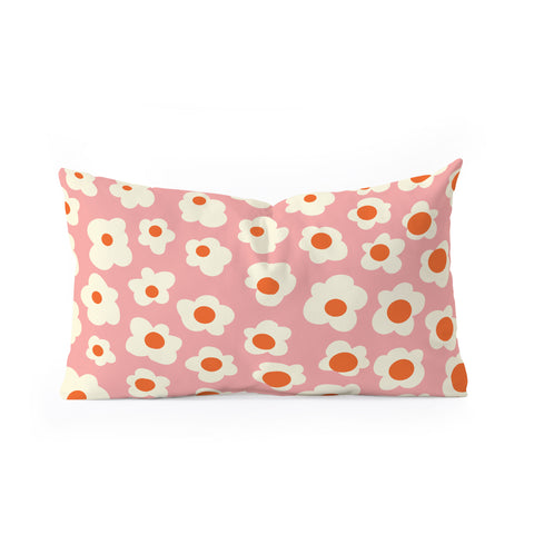 Jenean Morrison Sunny Side Floral in Orange Oblong Throw Pillow