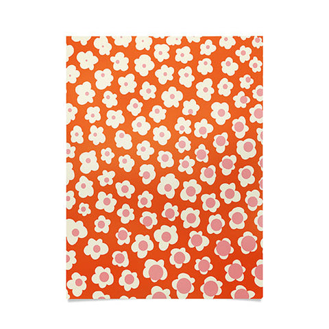 Jenean Morrison Sunny Side Floral in Orange Poster