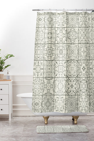 Jenean Morrison Tangled Tiles Shower Curtain And Mat