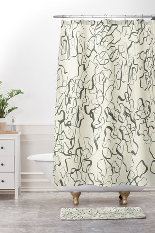 Jenean Morrison Tangles II Shower Curtain And Mat
