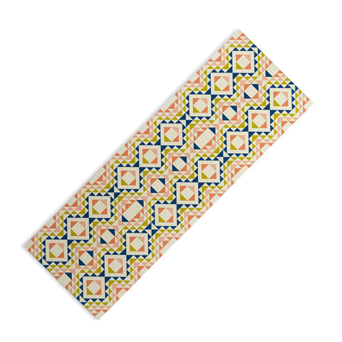 Jenean Morrison Top Stitched Quilt Coral Yoga Mat