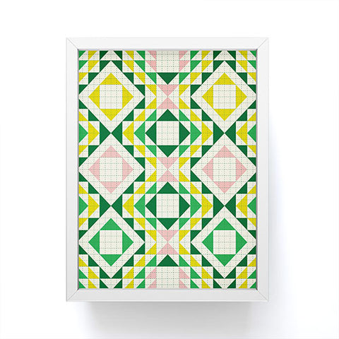 Jenean Morrison Top Stitched Quilt Green Framed Mini Art Print