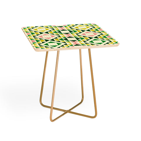 Jenean Morrison Top Stitched Quilt Green Side Table