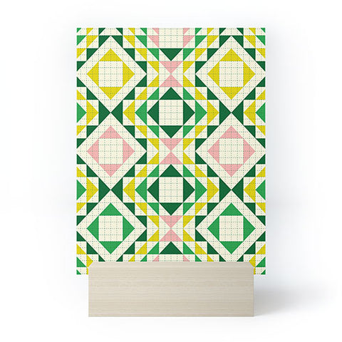 Jenean Morrison Top Stitched Quilt Green Mini Art Print