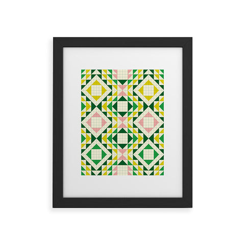 Jenean Morrison Top Stitched Quilt Green Framed Art Print