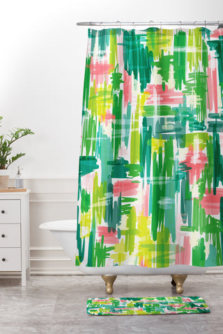 Jenean Morrison Tropical Abstract Shower Curtain And Mat