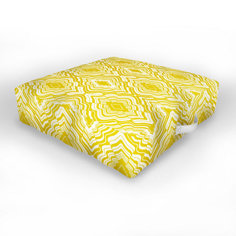 Jenean Morrison Wave of Emotions Gold Outdoor Floor Cushion