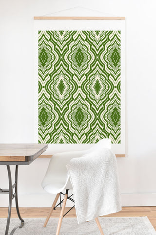 Jenean Morrison Wave of Emotions Green Art Print And Hanger
