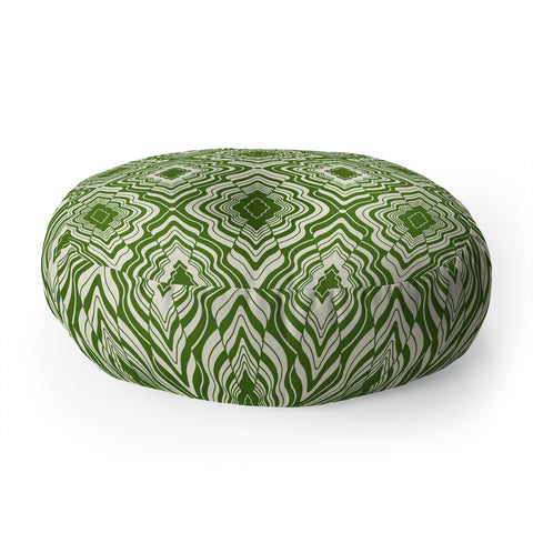 Jenean Morrison Wave of Emotions Green Floor Pillow Round