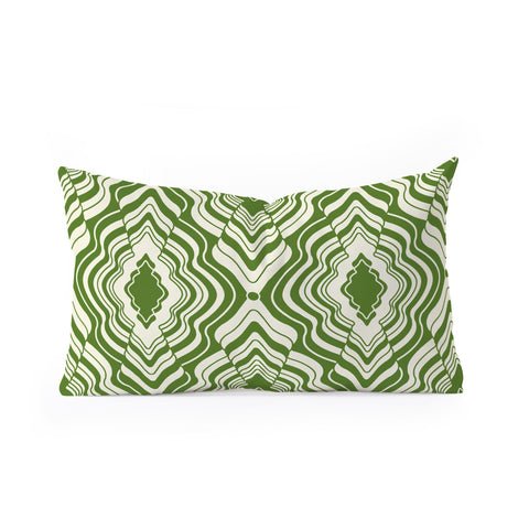 Jenean Morrison Wave of Emotions Green Oblong Throw Pillow