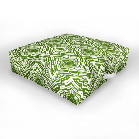 Jenean Morrison Wave of Emotions Green Outdoor Floor Cushion
