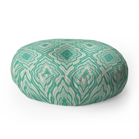Jenean Morrison Wave of Emotions Teal Floor Pillow Round