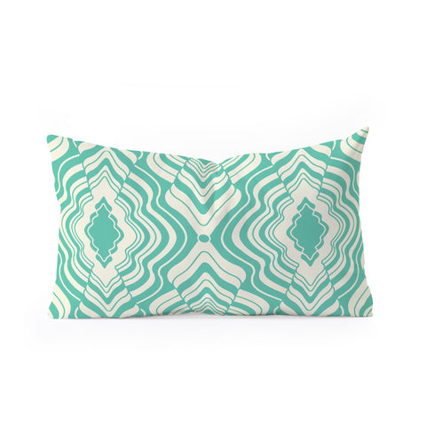 Jenean Morrison Wave of Emotions Teal Oblong Throw Pillow