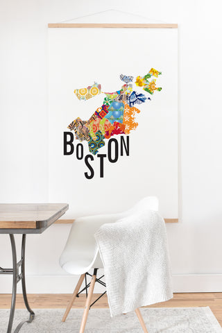 Jennifer Hill Boston Map Art Print And Hanger