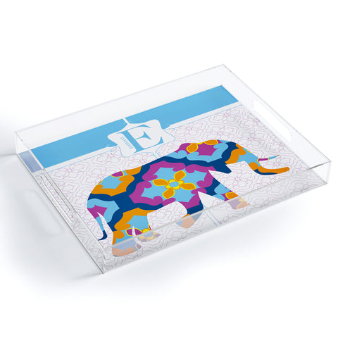 Jennifer Hill Elephant 3 Acrylic Tray