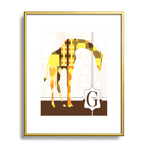 Jennifer Hill Geo Giraffe Metal Framed Art Print