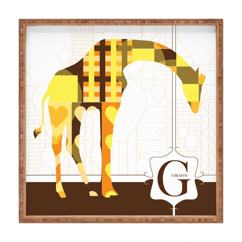 Jennifer Hill Geo Giraffe Square Tray