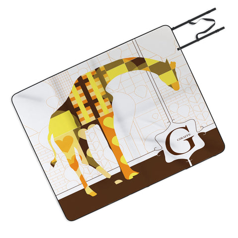 Jennifer Hill Geo Giraffe Picnic Blanket