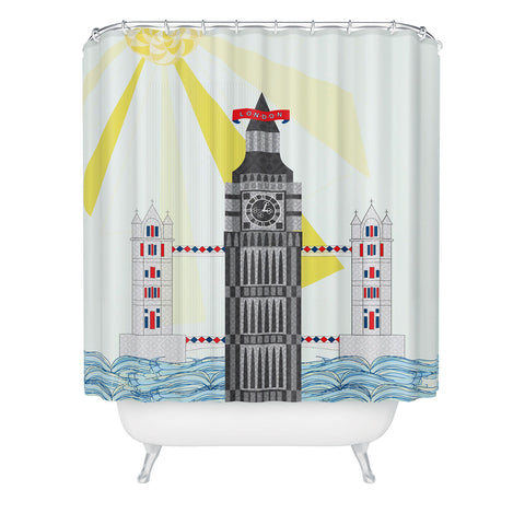 Jennifer Hill London Big Ben Shower Curtain