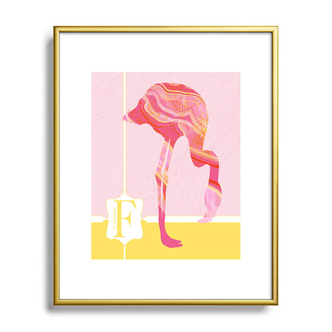Jennifer Hill Miss Flamingo Metal Framed Art Print