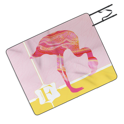 Jennifer Hill Miss Flamingo Picnic Blanket
