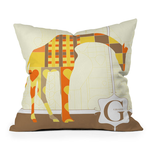 Jennifer Hill Mister Giraffe Throw Pillow