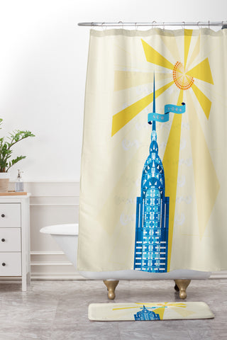 Jennifer Hill New York City Chrysler Building Shower Curtain And Mat