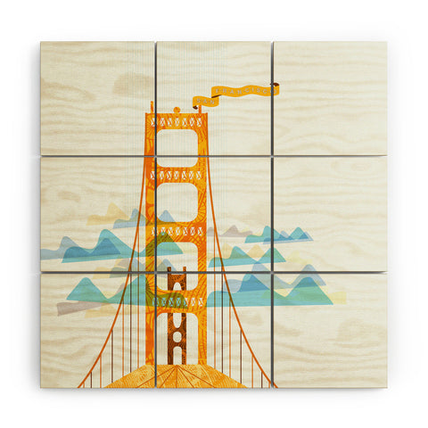 Jennifer Hill San Francisco Golden Gate Wood Wall Mural