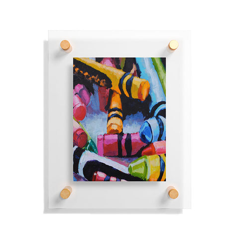 Jenny Grumbles Crayons 4 Floating Acrylic Print