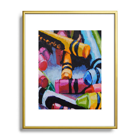 Jenny Grumbles Crayons 4 Metal Framed Art Print