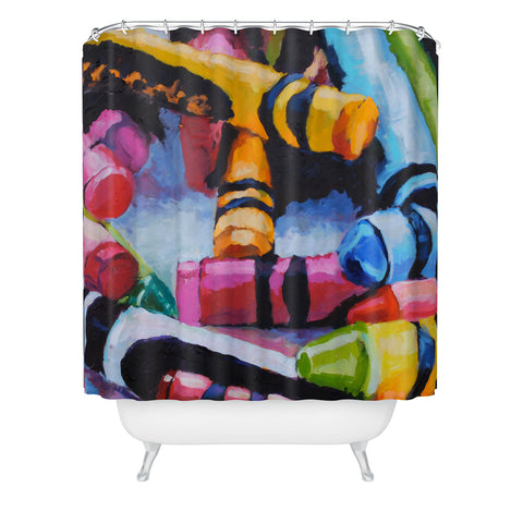 Jenny Grumbles Crayons Shower Curtain