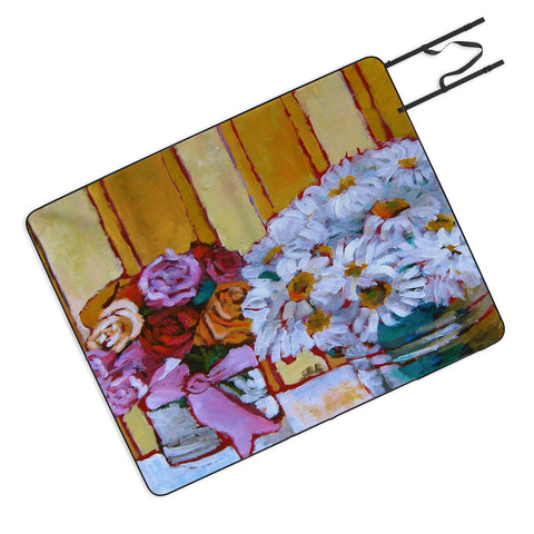 Jenny Grumbles Daisies and Roses Picnic Blanket